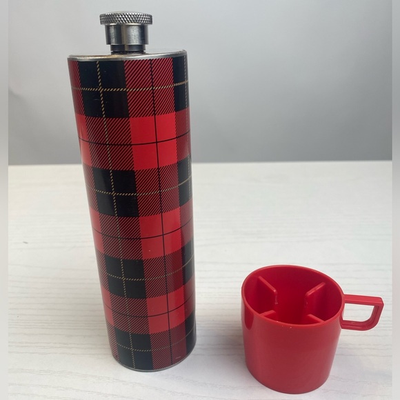 Fred Vintage Style Thermos Stainless Steel Flask Tartan Plaid - Picture 7 of 9